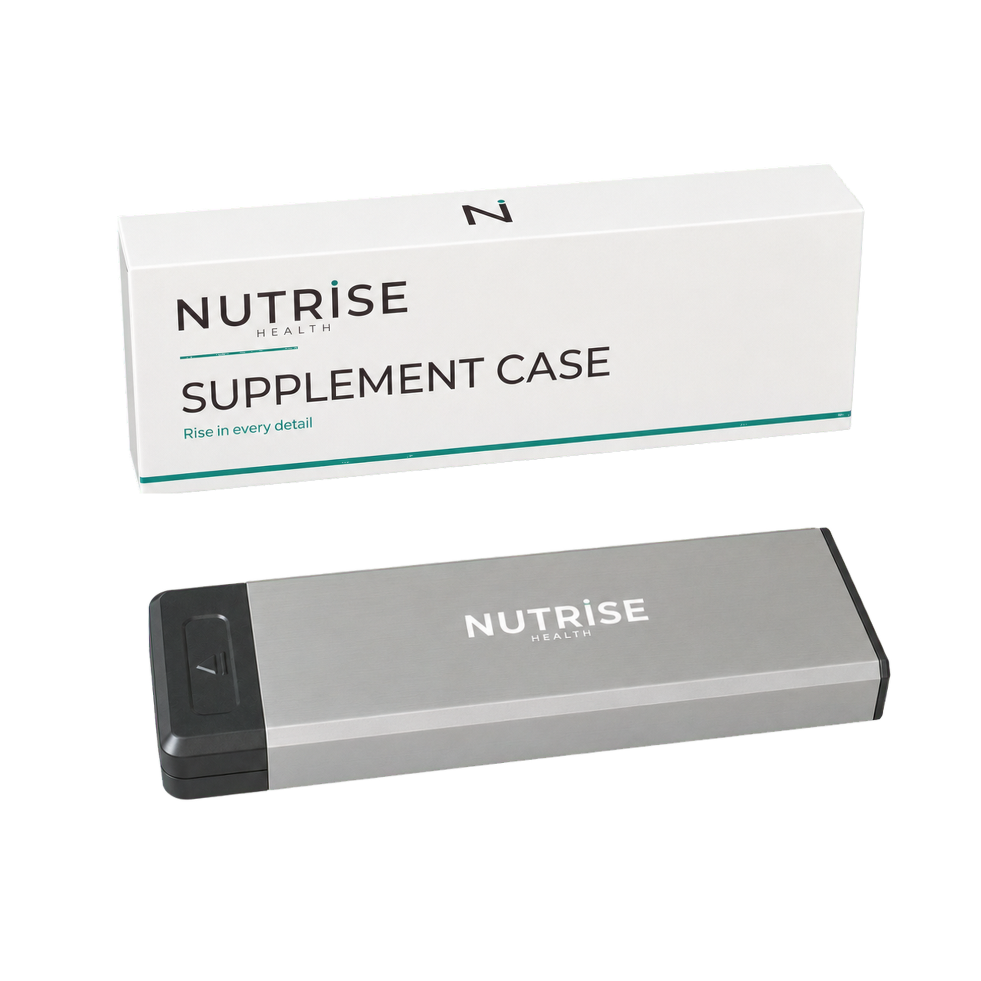Nutrise Premium Supplement Case mit 7 Fächern und Produktverpackung