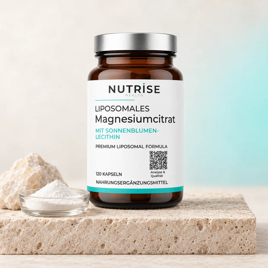 Liposomales Magnesiumcitrat von Nutrise mit Magnesium-Motiv