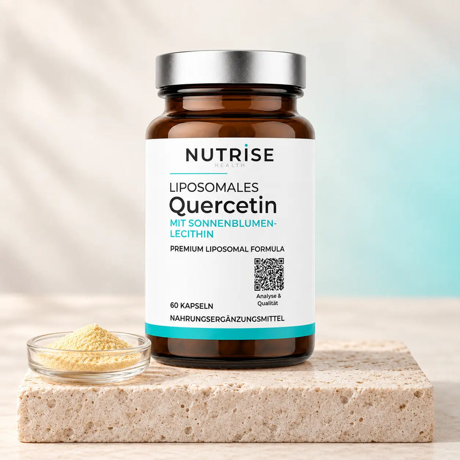 Liposomales Quercetin von Nutrise mit Quercetin-Motiv