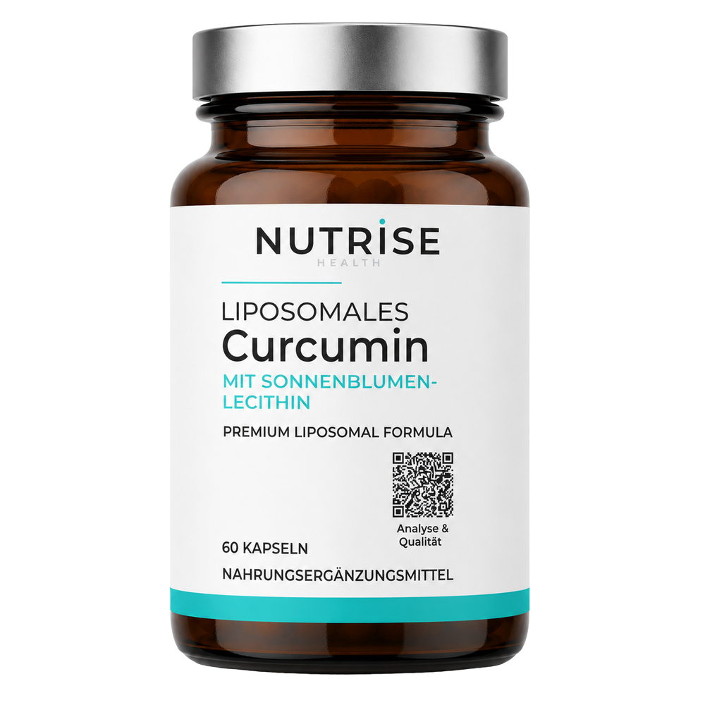 Braunglasflasche mit liposomalem Curcumin von Nutrise Health