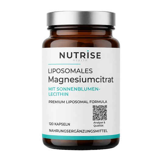 Braunglasflasche mit liposomalem Magnesiumcitrat von Nutrise Health