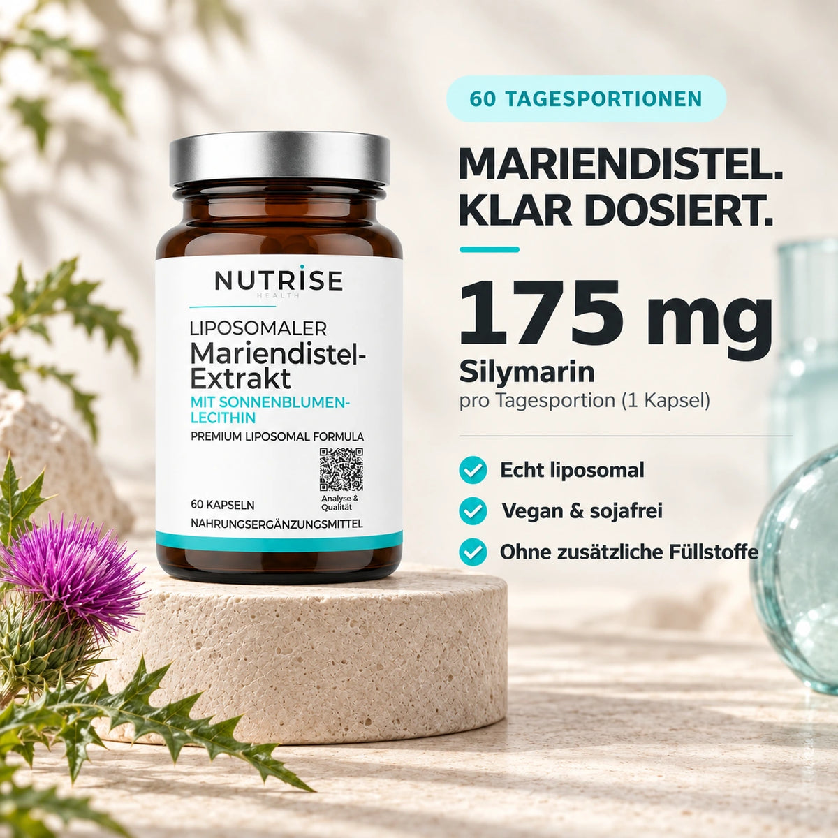 Nutrise Mariendistel-Extrakt: Dosierung und Tagesportionen