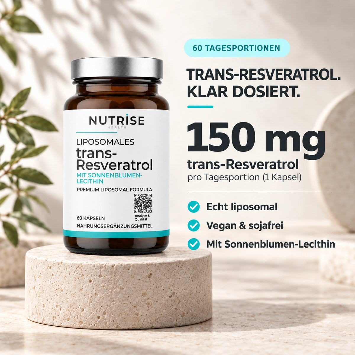 Nutrise trans-Resveratrol: Dosierung und Tagesportionen