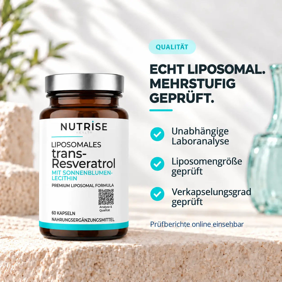 Nutrise trans-Resveratrol: Echt liposomal und mehrstufig geprüft